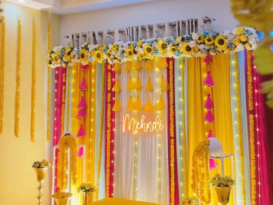 Celebrate your Haldi and Mehendi ceremonies with vibrant balloon decorations by Best Event Planner & Balloon Decorators. Call 8595078930 to book your event today!