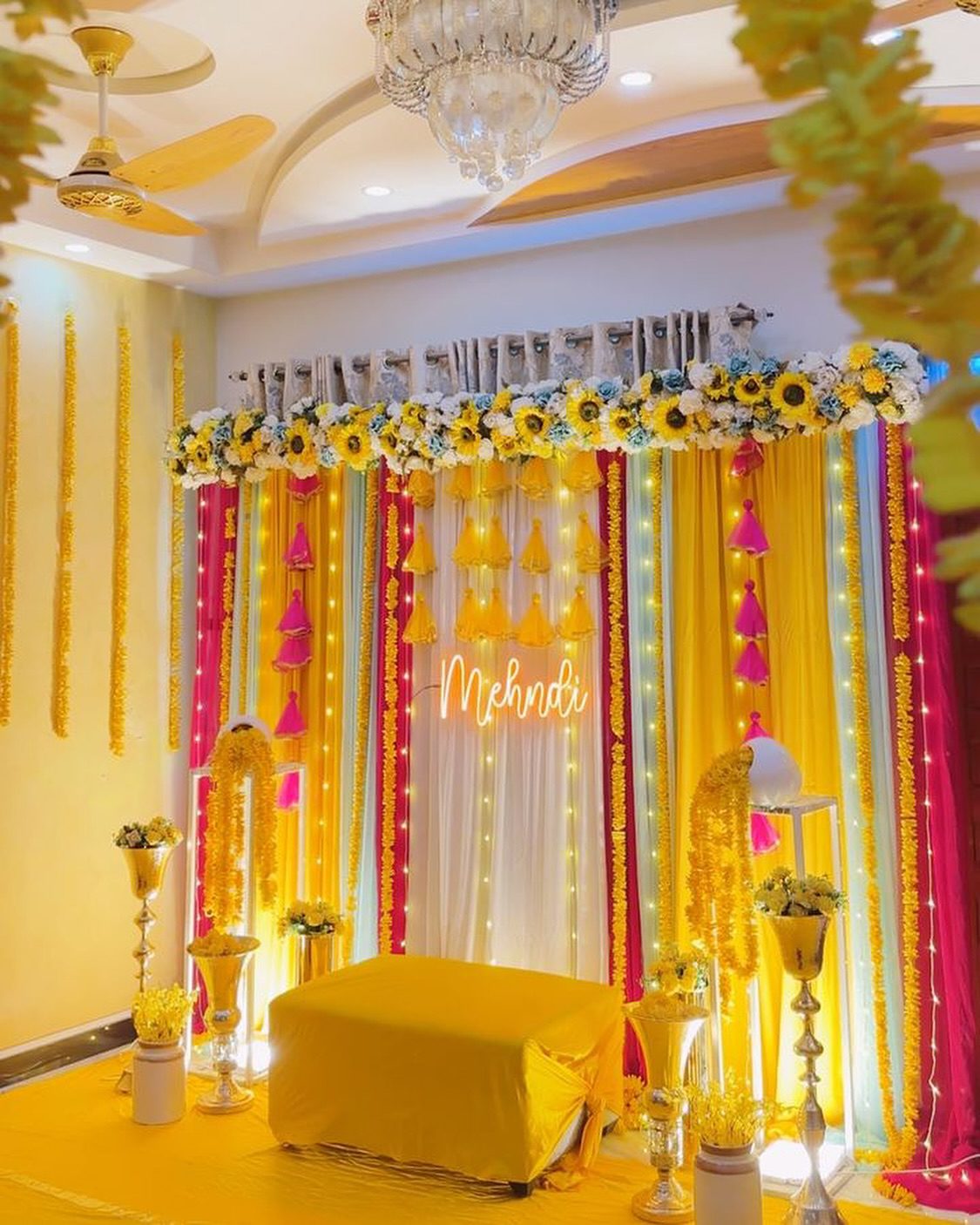 Celebrate your Haldi and Mehendi ceremonies with vibrant balloon decorations by Best Event Planner & Balloon Decorators. Call 8595078930 to book your event today!