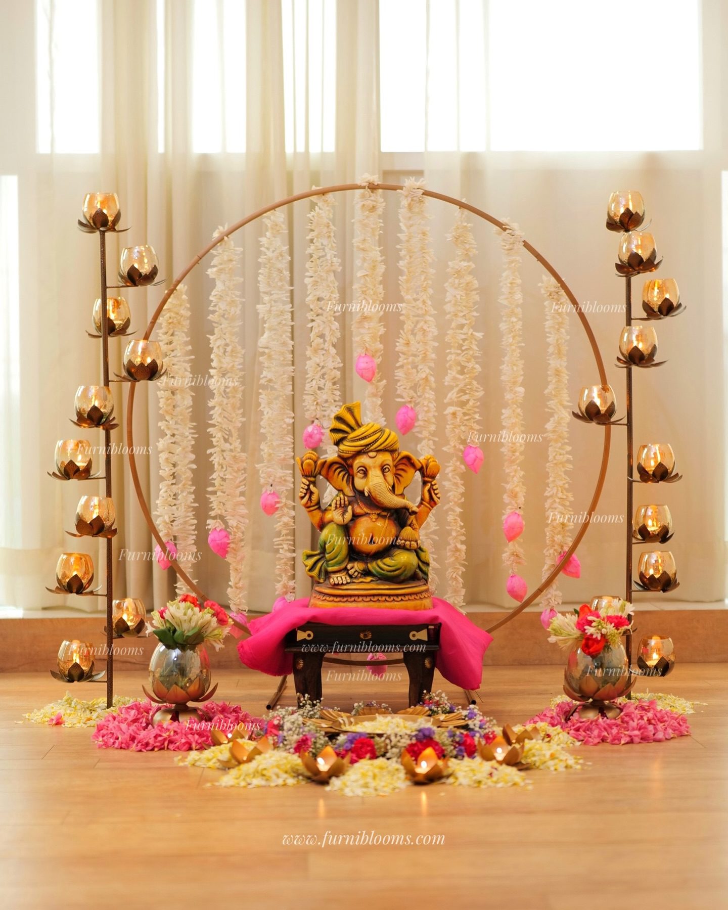 Ganpati decoration with decoration rings in delhi ncr
