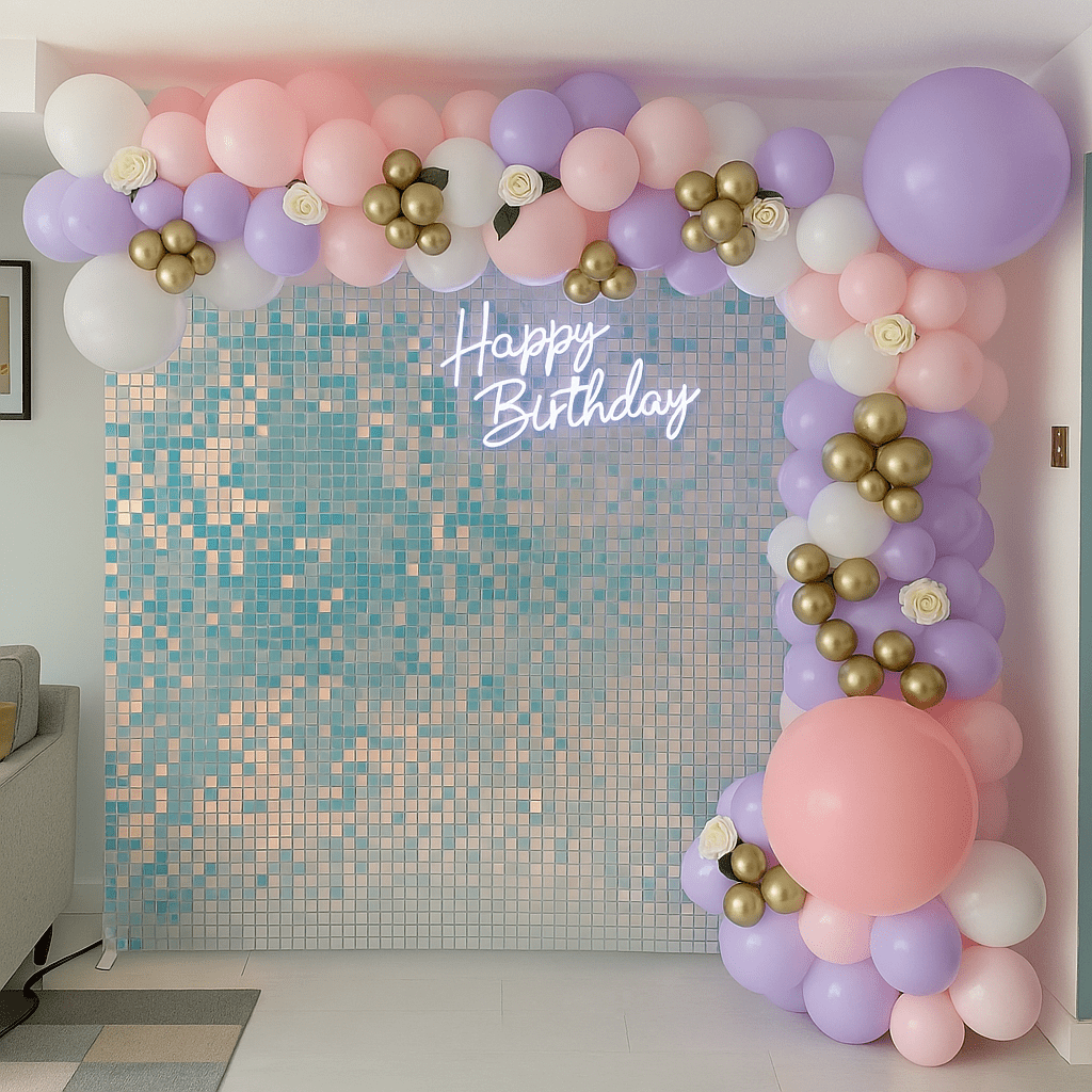 Stunning birthday decoration services in Noida, featuring personalized themes and vibrant balloon arrangements with fairy tale decoration