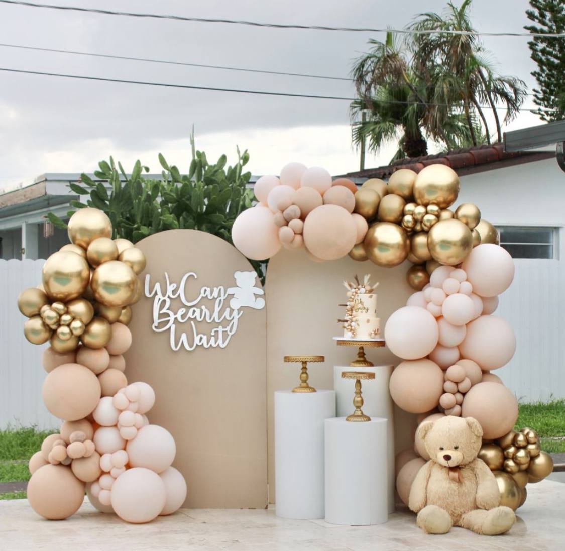 Celebrate your baby shower with beautiful balloon decorations with golden balloon by Best Event Planner & Balloon Decorators. Call 8595078930 to book your special event today!